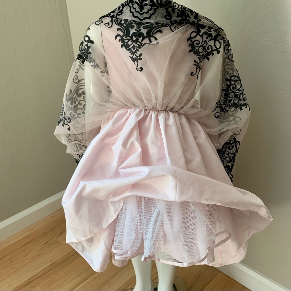 LAURA ASHLEY London Tulle Special Occasion Dress Pink & Black Tulle Fancy Party - Picture 14 of 16